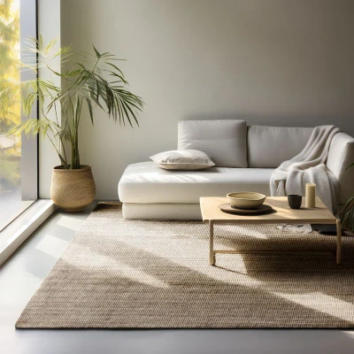 Afbeelding van Handgeweven Jute Vloerkleed 190x280cm Taupe 123vloerkleed.nl is de online webshop voor vloerkleden en woonaccessoires.