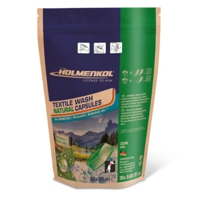 Afbeelding van Holmenkol Natural Wash Wasmiddelcapsules 30 X 20 Ml Kleurloos Onderhoud Kleding