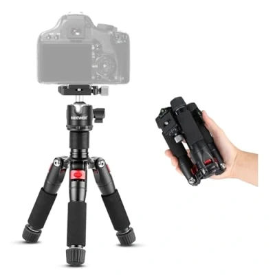 Afbeelding van Neewer Mini tafelstatief, draagbaar, van aluminiumlegering, 50 cm met 360 graden kogelkop, 1/4 snelplaat, voor DSLR camera, videocamera, camcorder, 5 kg draagvermogen