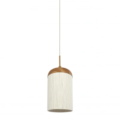 Afbeelding van Dania hanglamp Ø27,5x52 cm hout naturel/touw crème