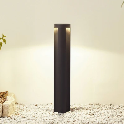 Afbeelding van Lucande LED tuinpadverlichting Raiku, zwart, aluminium, 65 cm