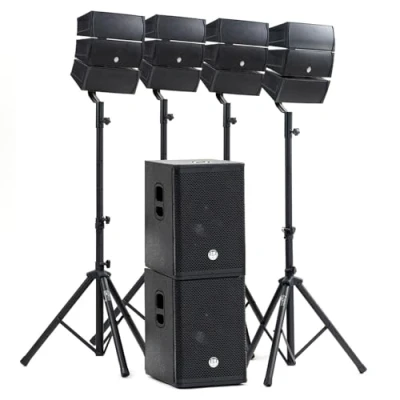Afbeelding van BM Bmsonic BMS 12 ARRAY BT Sono DJ 2000W compleet pakket 4 satellietluidsprekers, 2 x SUB 31 cm USB/Bluetooth, kabelhouders