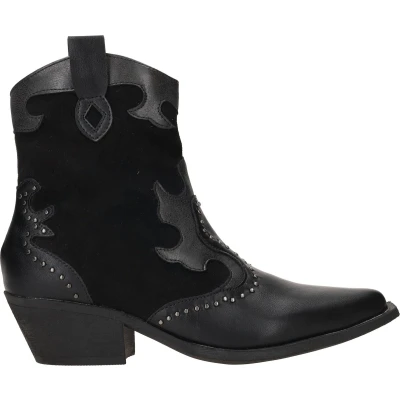 Afbeelding van DSTRCT3 Cowboy/Bikerlaarsjes, Dames, Maat: 38, Zwart Schoenen