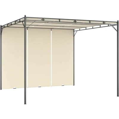 Afbeelding van Tuinprieel met zijgordijn 4x3x2,25 m crème