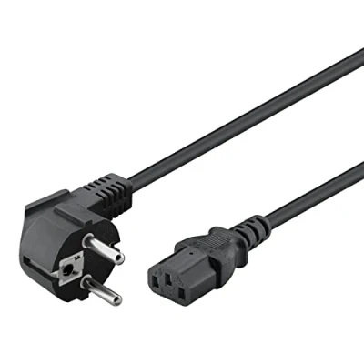 Image de goobay Câble d&#039;alimentation power CEE 7/7 (M) incliné pour IEC 60320 C13 droit CA 250 V 16 A 2.5 m noir