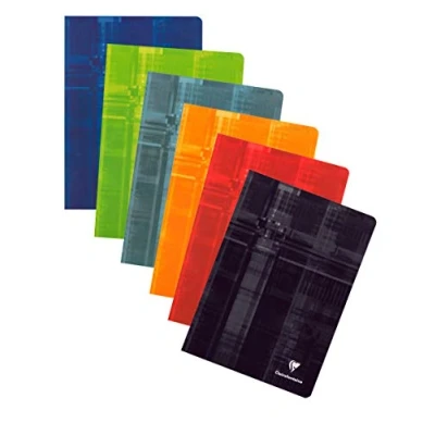 Afbeelding van Clairefontaine Ref. 63126C Geniete notebook (40 vellen) A4 formaat gelinieerd Geborsteld velijnpapier 90 g/m² Omslag van gelamineerd karton Willekeurige kleur