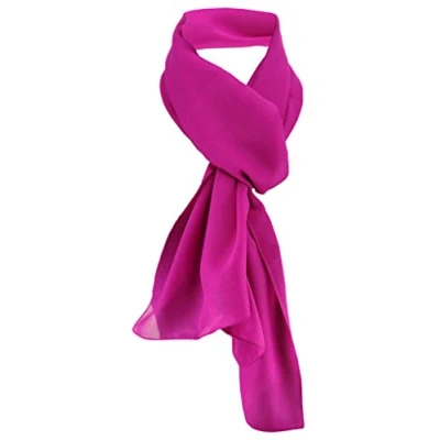 Afbeelding van TigerTie Chiffon sjaal voor dames, effen kleur, maten van de sjaal: 160 cm x 36 cm, Made in Italy, Magenta