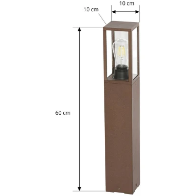 Afbeelding van Lindby Sokkellamp 1licht Aluminium, glas H: 60 cm E27 roestkleurig, transparant