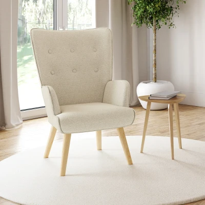 Afbeelding van Fauteuil scandinave IVAR en tissu beige