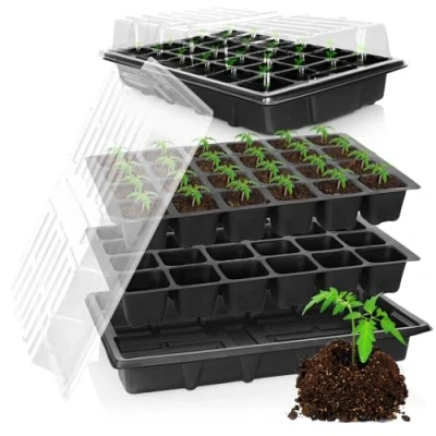 Afbeelding van COM FOUR® 8 delige kweekset, set met watertrays, kasdek en pottrays voor het kweken van kamerplanten (08 delig kweekset 38x25cm)