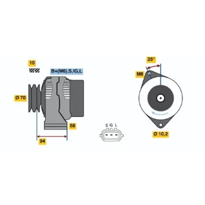 Afbeelding van Bosch Alternator/Dynamo 0 986 045 891