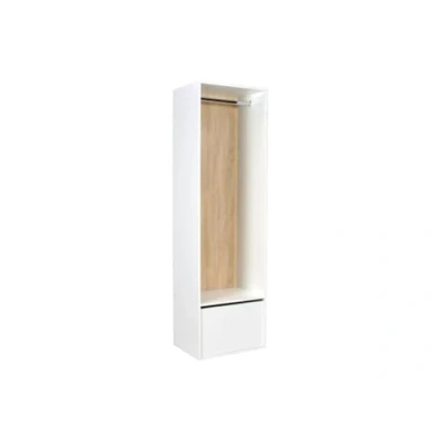 Afbeelding van Vente unique Open kledingkast L60 cm Wit en houteffect TAMOKA L 60 x H 205 D 45