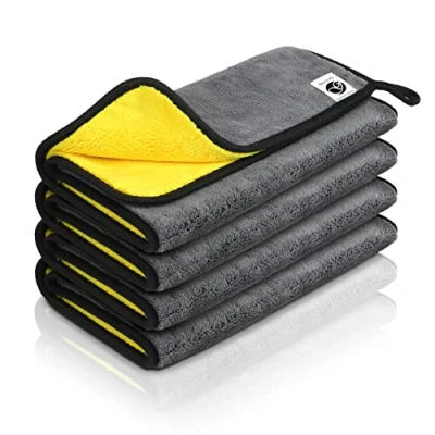 Afbeelding van Ganzoo © Set van 4 hoogwaardige microvezel reinigingsdoekjes, 30 x cm, droogdoeken, GSM 800, extreem absorberend