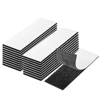 Afbeelding van 20 Pièces Scratch Autocollant Double Face, 3 x 10cm Noir Face Velcro, Bande Velcro Réutilisable pour Mur,Sol,Métal,Plastique,Ménage,Bricolage