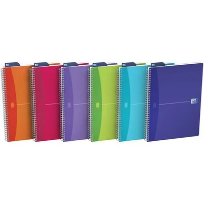 Afbeelding van Spiraalblok 210x297 180p 90g gelinieerd 7 mm Pak van 5 Oxford
