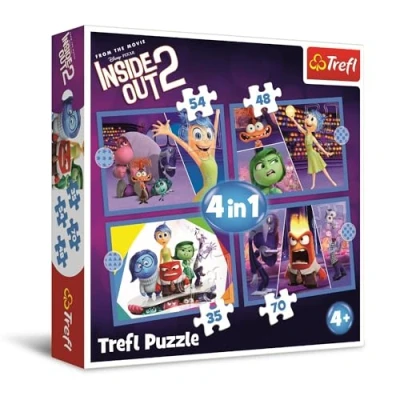 Afbeelding van Trefl Inside Out 2, emoties op het commando 4 in 1 puzzel, puzzels, van 35 tot 70 stukjes verschillende moeilijkheidsniveaus, jaar
