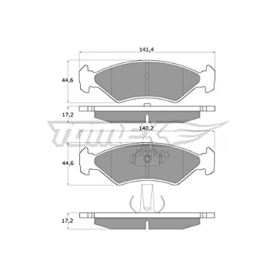 Afbeelding van TOMEX brakes TX 12 54 Remblokkenset Vooras