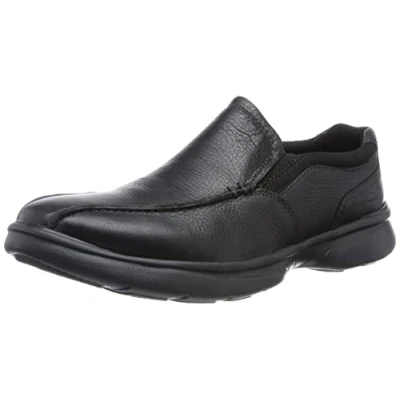 Afbeelding van Clarks Bradley Step herenpantoffels Blk Tumbled Lea, 43 EU Large, Lea.