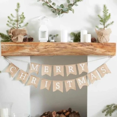 Afbeelding van Ginger Ray Rustic Christmas Slinger Merry Jute