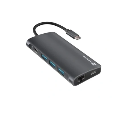 Afbeelding van Genesis HUB USB C 8 IN 1 FOWLER 2 3X 3.0 HDMI 4K (USB C, 8 Havens), Docking station + hub, Grijs