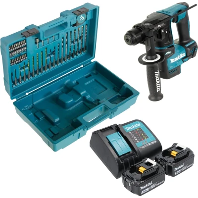 Afbeelding van Makita DHR 171 SFX3 accuklopboormachine 18 V 1,2 J SDS Plus Brushless + 2x accu 3.0 Ah lader 65 delige accessoireset koffer