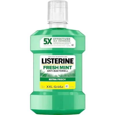 Afbeelding van LISTERINE Fresh Mint (1000 ml), antibacterieel mondwater met etherische oliën voor een frisse adem, vermindert effectief tandplak en slechte adem