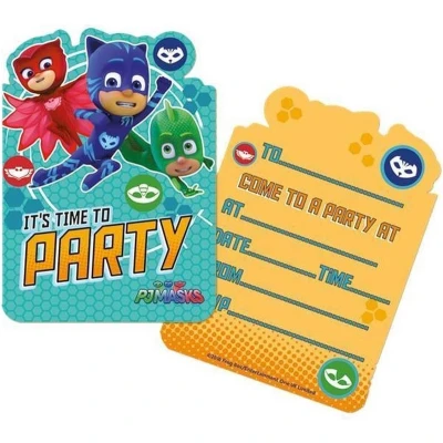 Afbeelding van PJ Masks Pyjamahelden uitnodigingen verjaardag