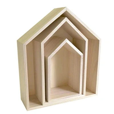 Afbeelding van Artemio Set van 3 planken om te decoreren, hout, beige, 30 x 10 34,5 cm, 14001999
