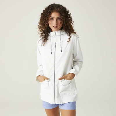 Afbeelding van Regatta Bayletta regenjas voor dames, waterdicht, Bayletta, met capuchon en ritssluiting Wit.