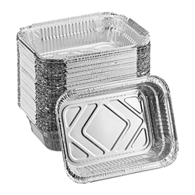 Afbeelding van Relaxdays aluminium bakjes bbq set van 50 alu kapsalonbakjes lekbakjes