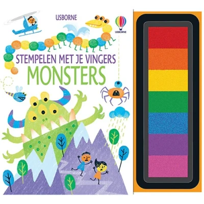 Afbeelding van Uitgeverij usborne stempelen met je vingers monsters