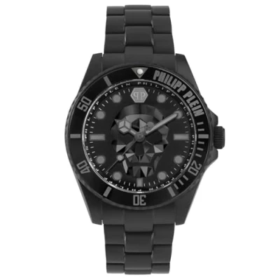 Afbeelding van Philipp Plein The $Kull Diver PWOAA0922 Horloge Staal Zwart Ø 44 mm