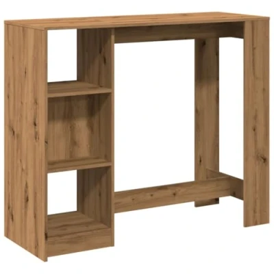 Afbeelding van vidaXL Bartafel met schap 124x46x103,5 cm hout artisanaal eikenkleurig
