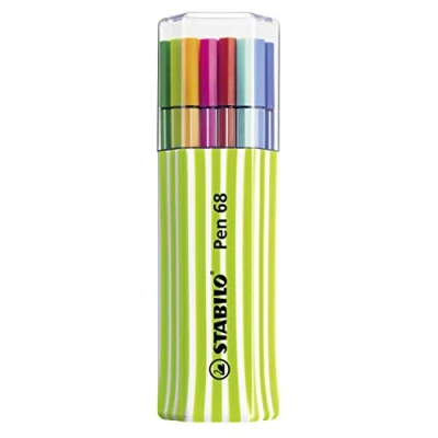Afbeelding van STABILO Pen 68 viltstiften, medium punt, groen, 15 stuks