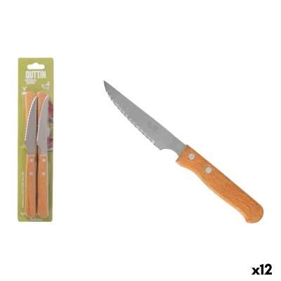 Afbeelding van Vleesmessenset Inde NATURA Bruin Zilverkleurig 10,5 cm 4 Onderdelen (12 Stuks)