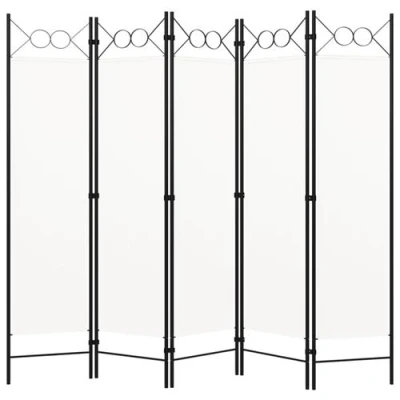 Afbeelding van vidaXL Kamerscherm met 5 panelen 200x180 cm wit