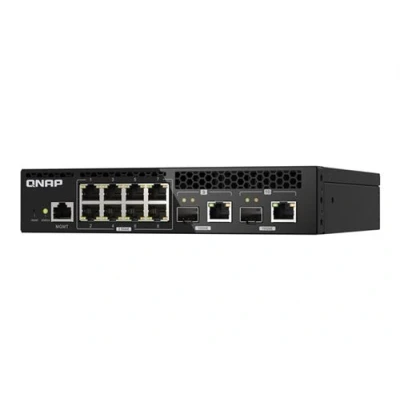 Image de QNAP QSW M2108R 2C Commutateur Géré 8 x 2.5GBase T + 2 combo 10 Gigabit SFP+/RJ 45 de bureau Montable sur rack