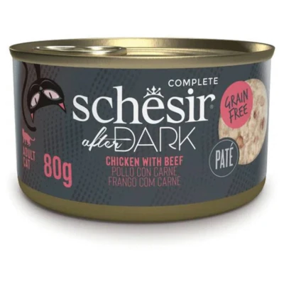 Afbeelding van Schesir After Dark Pate 80 g Kattenvoer Kip&amp;Rund