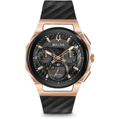 Afbeelding van Bulova Curv 98A185 Horloge Rubber Zwart Ø 41 mm