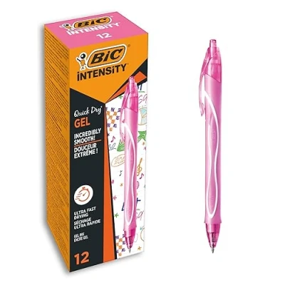 Afbeelding van Bic Gel ocity Quick Dry gelroller, roze 12 stuks