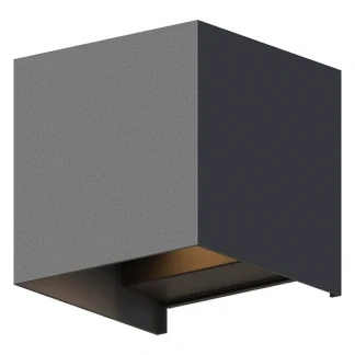 Afbeelding van Calex LED Wandlamp Bari Kubus Up &amp; Down Verstelbare Stralingshoek 7W Tuinverlichting Modern Design Warm Wit Licht Voor Binnen en Buiten Antraciet