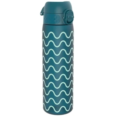Afbeelding van ION8 Drinkfles, 500 ml, lekvrij, gemakkelijk te openen, veilige vergrendeling, vaatwasmachinebestendig, BPA vrij, draaggreep, past in bekerhouders, reinigen, golfpatroon