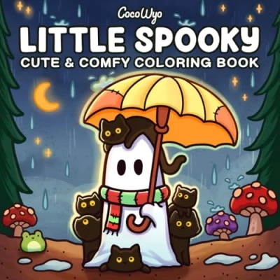 Afbeelding van Little Spooky: Coloring Book for Adults and Teens Featuring Cute Creepy Creatures in Cozy Hygge Moments Relaxation (Cozy Spaces Coloring)