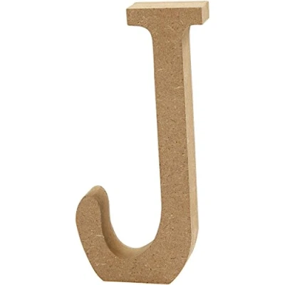 Afbeelding van Letter, J, H: 8 Cm, Thickness 1.5 Mdf, 1pc