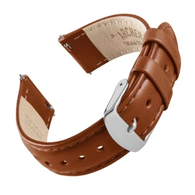 Afbeelding van Archer Watch Straps horlogeband van hoogwaardig leer. Snelle bevestiging, vervangende voor smartwatch en klassiek horloge