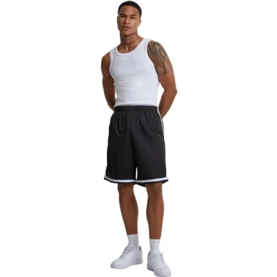 Image de Urban Classics short homme stripes mesh short, Multicolore (Blkblkwht 52), 3XL