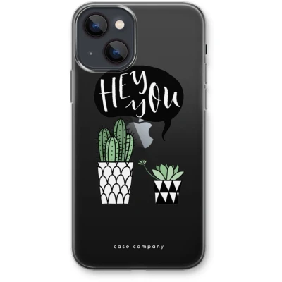 Afbeelding van Case Company® hoesje geschikt voor iPhone 13 mini Hey you cactus Soft Cover Telefoonhoesje Bescherming aan alle Kanten en Schermrand