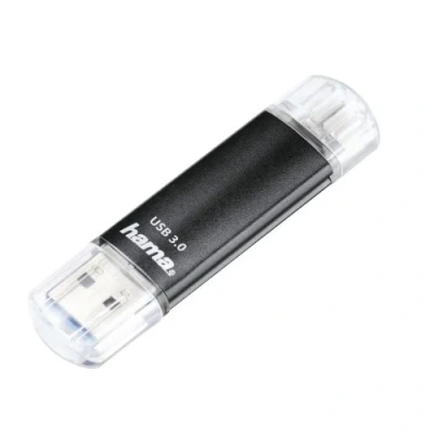 Image de Clé USB Laeta Twin, 3.0, 128 GB, 40 MB/s, noire, emballage fin