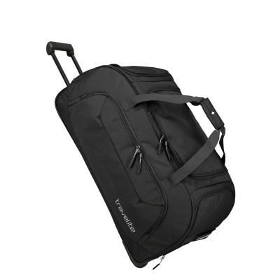 Afbeelding van Travelite reistas met wieltjes, maat XL, kick off, praktische wielen voor vakantie en sport, zwart, trolley XL (77 cm), wielen, zwart., wieltjes