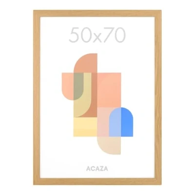 Afbeelding van ACAZA Fotokader Fotolijst 50x70 cm MDF hout &amp; plexiglas Warme Eik kleur